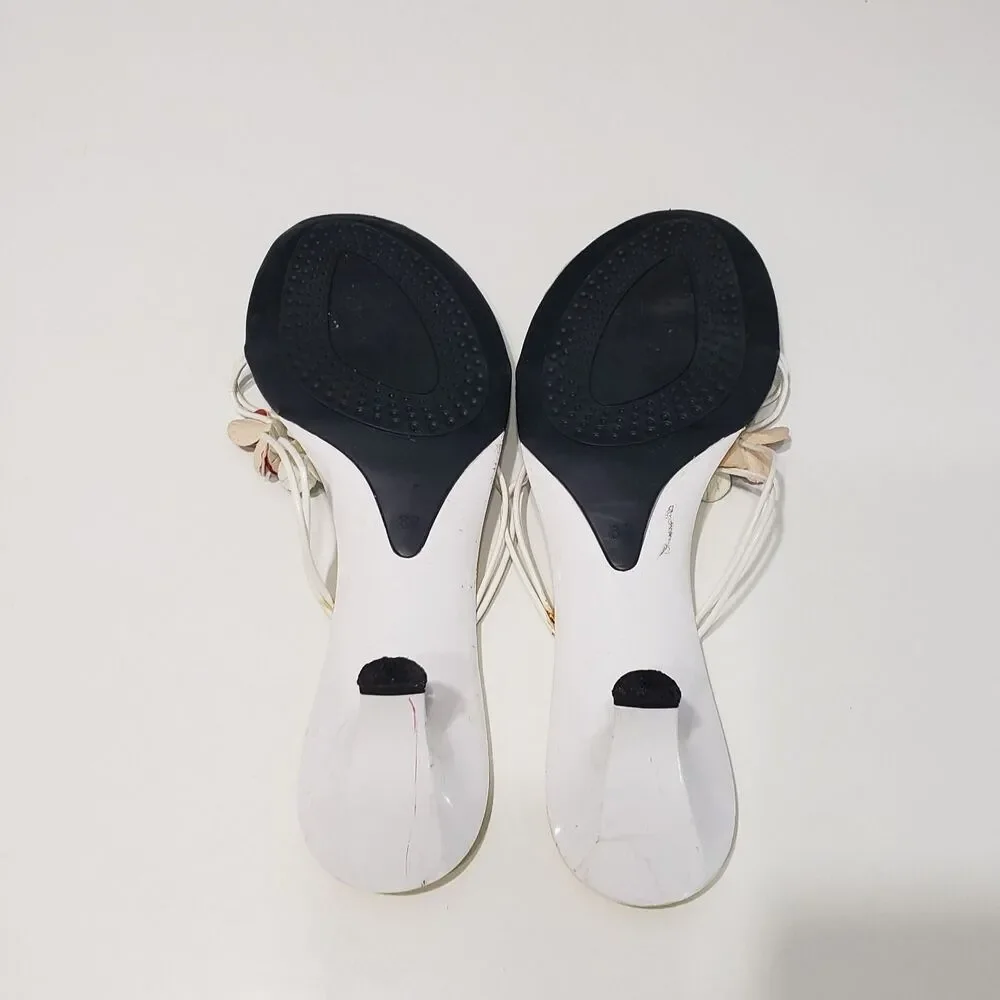 Adorable Sam & Libby Slip on Kitten Heel Colorful Sandals, Size 37 (size 6.5)